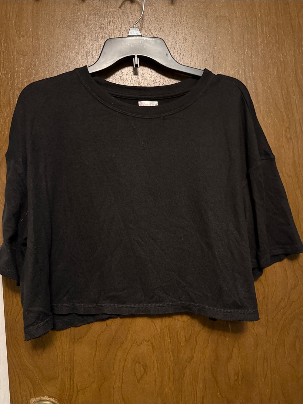 flirtitude Black Cropped Tee - Short Sleeve Crew XL